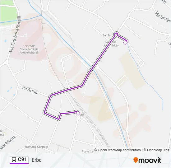 C91 Bus Line Map