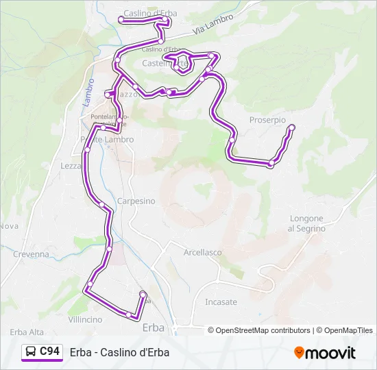 C94 Bus Line Map