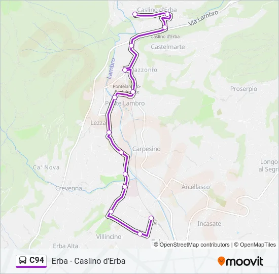 C94 Bus Line Map