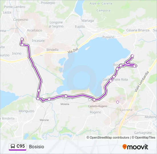 C95 Bus Line Map