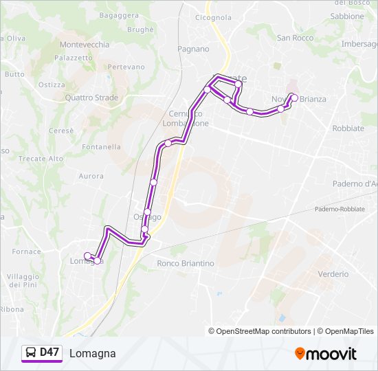 D47 bus Line Map