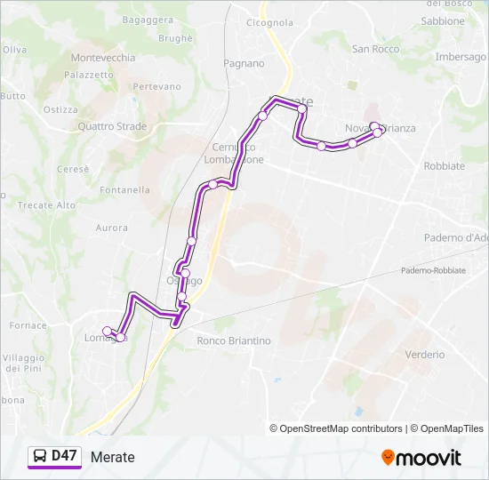D47 Bus Line Map