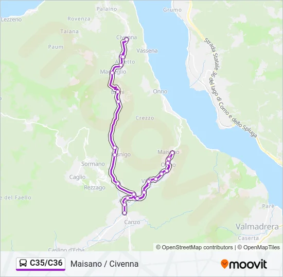 C35/C36 Bus Line Map