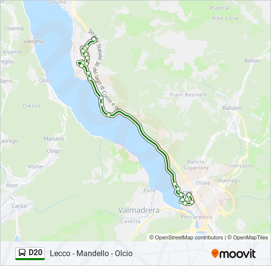 D20 bus Line Map