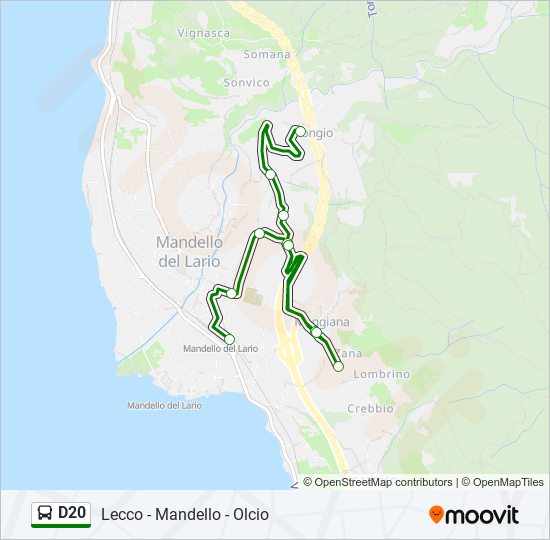 D20 bus Line Map