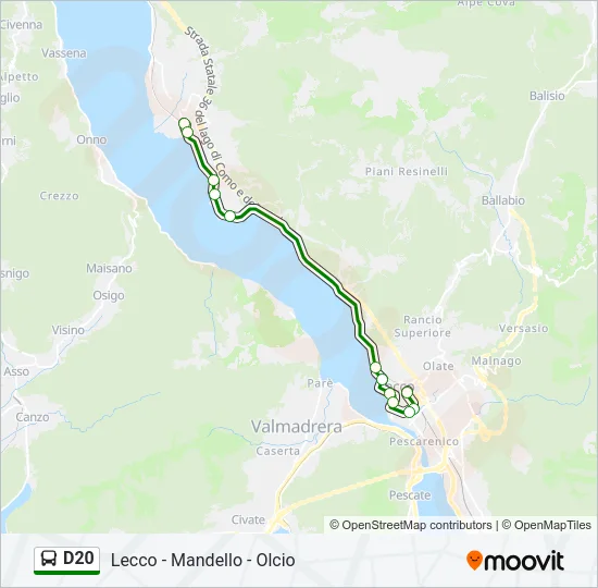 D20 Bus Line Map