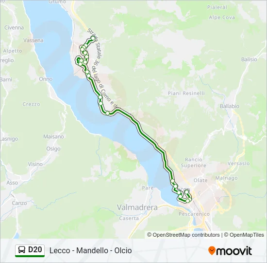D20 Bus Line Map