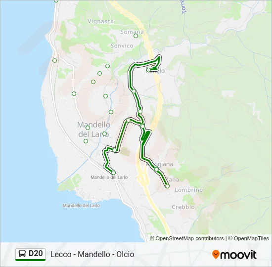 D20 Bus Line Map