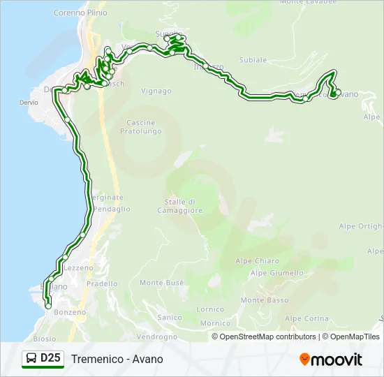 D25 Bus Line Map