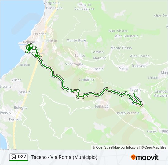 D27 bus Line Map