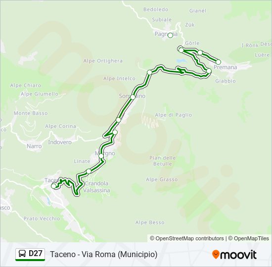 D27 bus Line Map