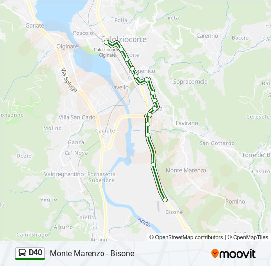 D40 bus Line Map