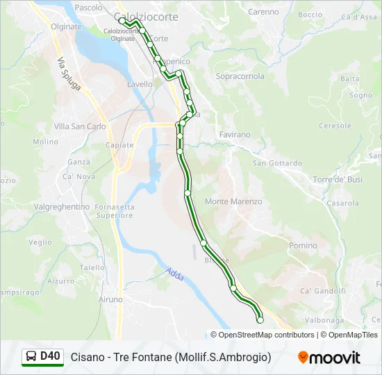 D40 Bus Line Map