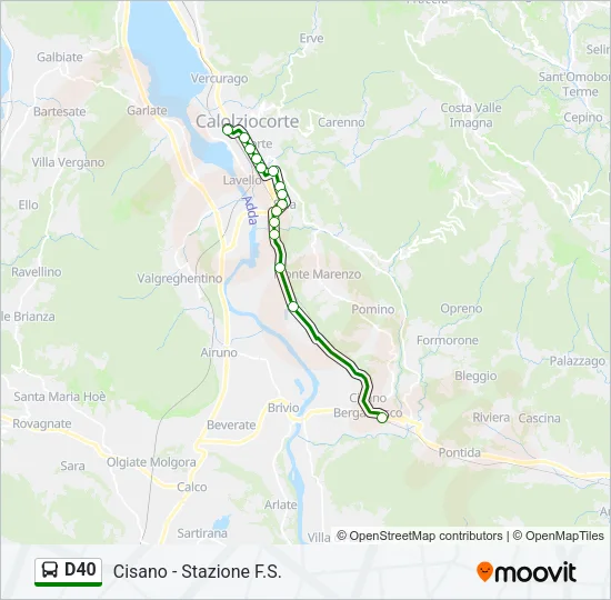 D40 Bus Line Map