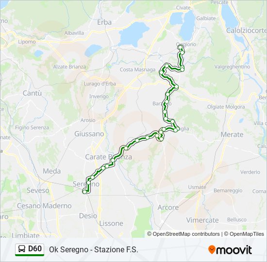 D60 bus Line Map