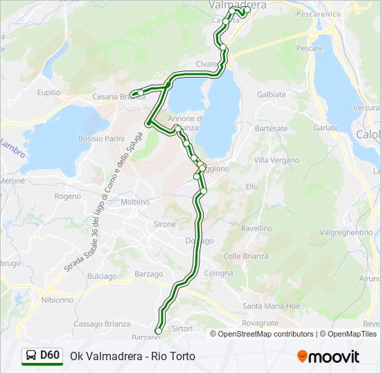 D60 bus Line Map