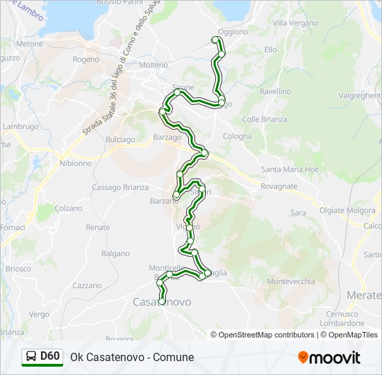 D60 bus Line Map