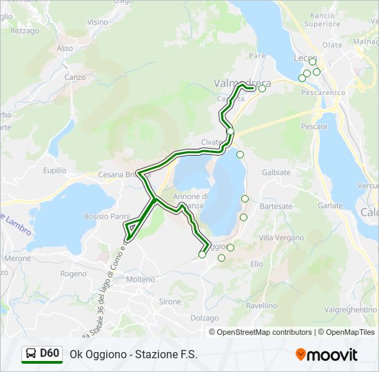 D60 bus Line Map