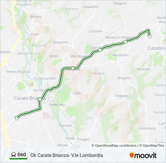 D60 bus Line Map