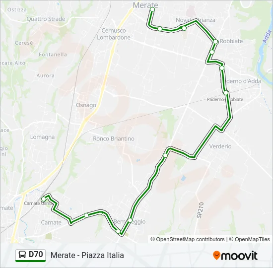 D70 Bus Line Map