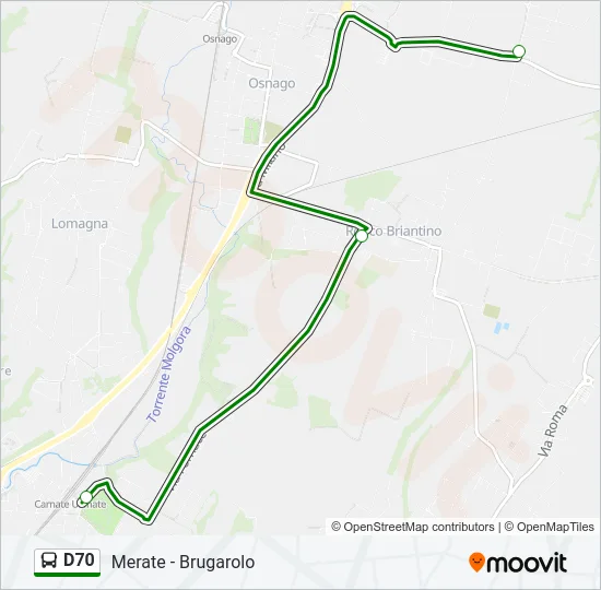 D70 Bus Line Map
