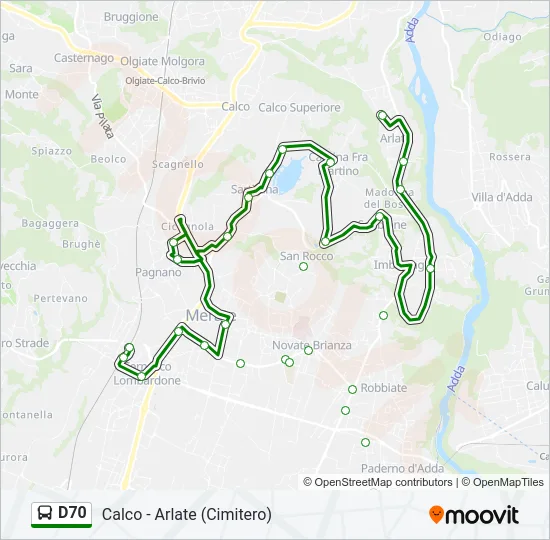 D70 Bus Line Map