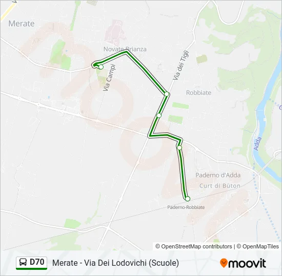 D70 Bus Line Map