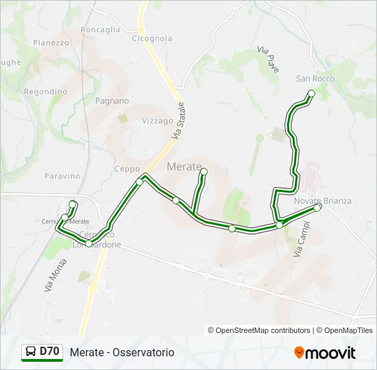 D70 Bus Line Map