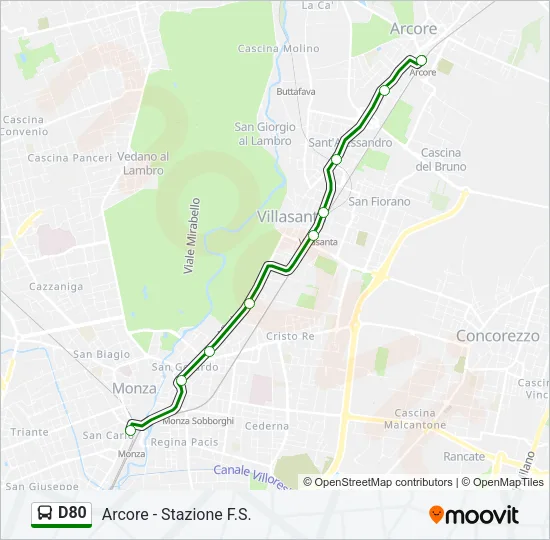 D80 Bus Line Map