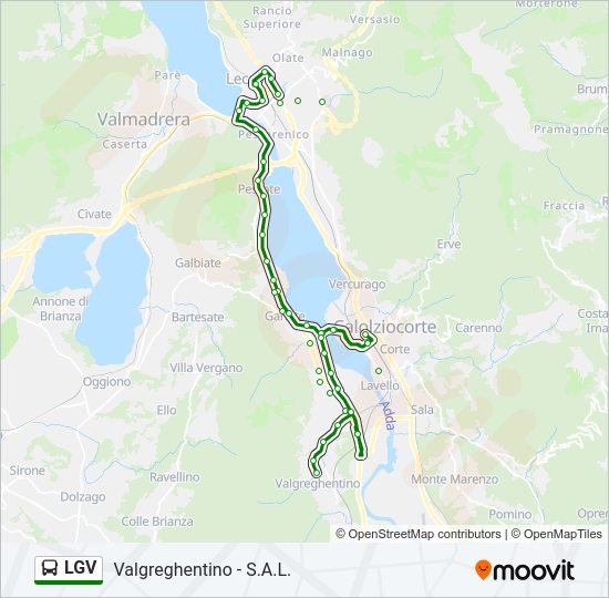 Percorso linea bus LGV