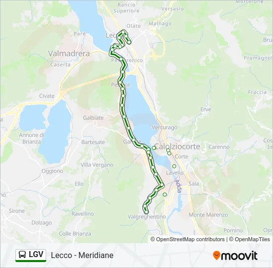 Percorso linea bus LGV