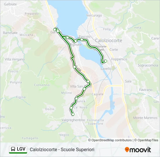 Percorso linea bus LGV
