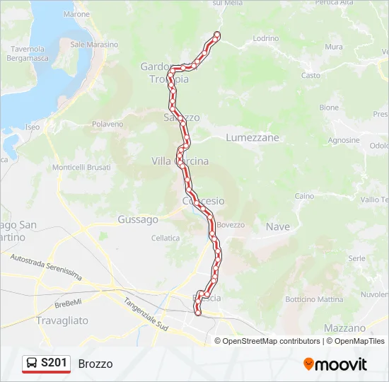 S201 Bus Line Map