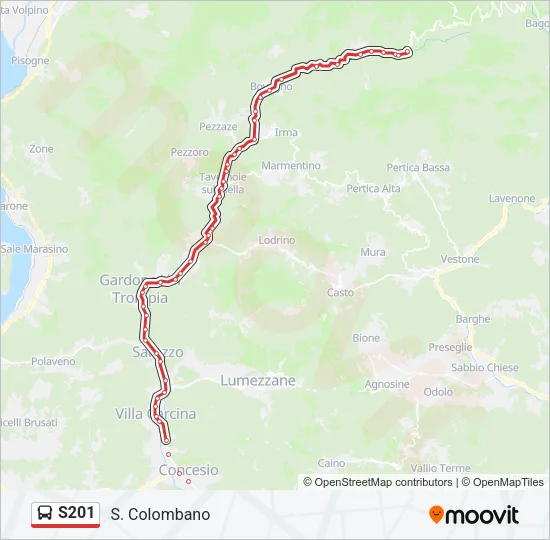 S201 Bus Line Map