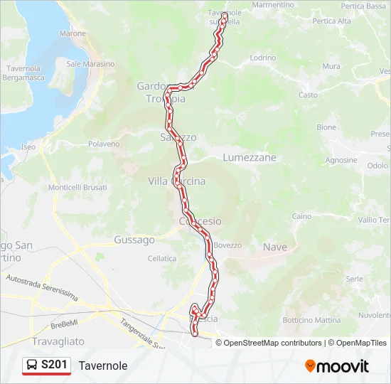 S201 Bus Line Map