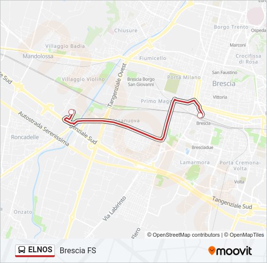 Percorso linea bus ELNOS