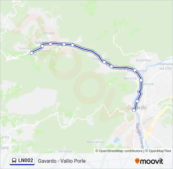 LN002 Bus Line Map