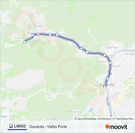 LN002 Bus Line Map
