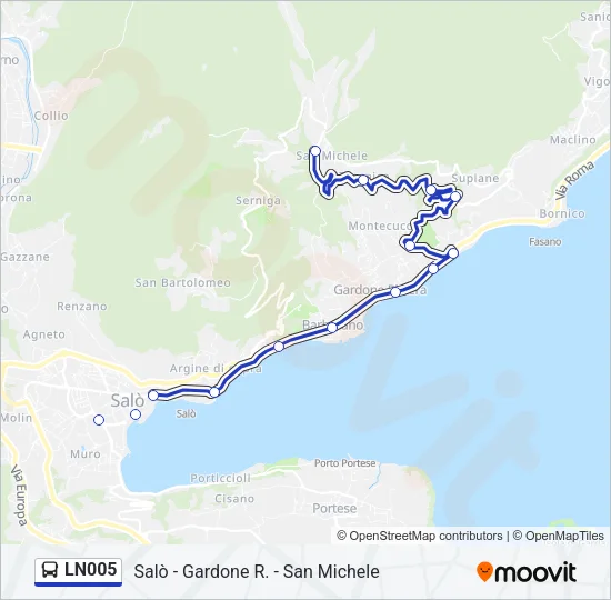 LN005 Bus Line Map