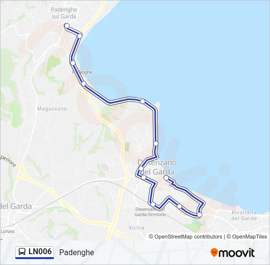 Percorso linea bus LN006