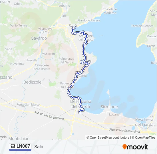 LN007 Bus Line Map