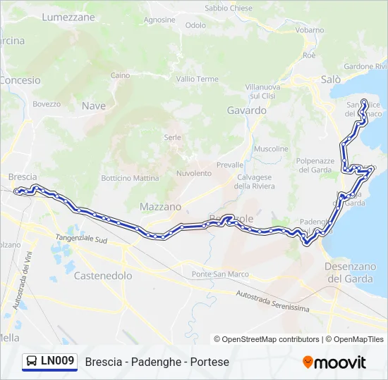 LN009 Bus Line Map