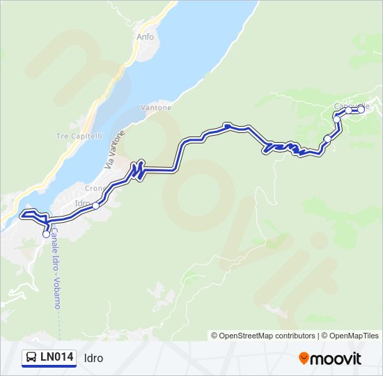 Percorso linea bus LN014