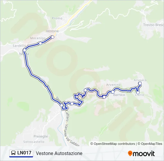 LN017 Bus Line Map