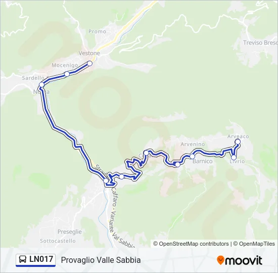 LN017 Bus Line Map