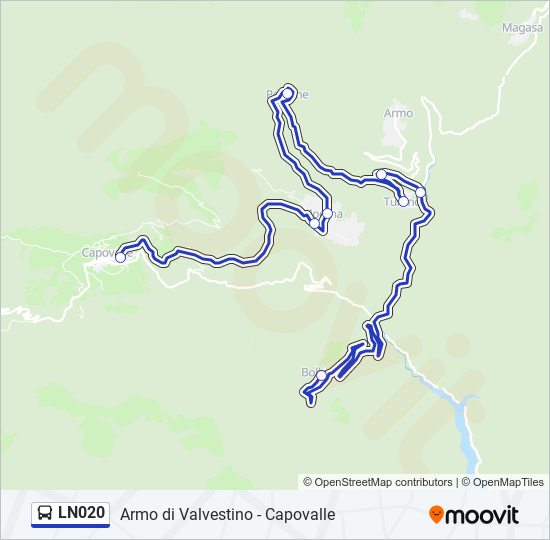 LN020 bus Line Map