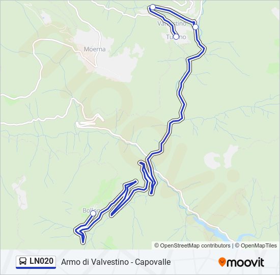 LN020 bus Line Map