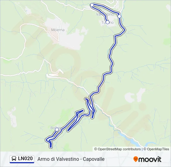 LN020 Bus Line Map