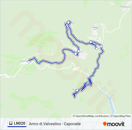 LN020 Bus Line Map