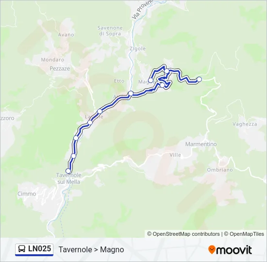 LN025 Bus Line Map